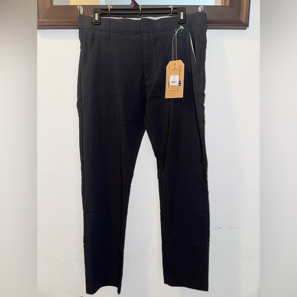 NWT Tailor Vintage Men's Black Slim Fit Performance Tech Pant Size 32x30